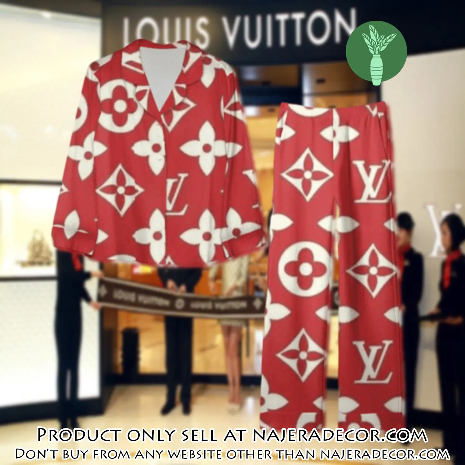 Trending luxury lv satin pajama set pjs1037 njr3756686